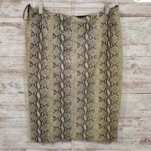 Carlisle Snakeskin Print Midi Skirt in Black and Cream